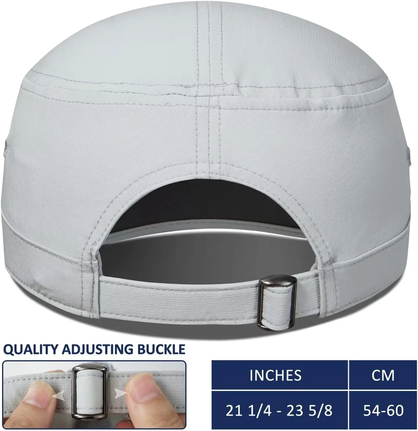 GADIEMKENSD Stretch Army Cap Cadet Military Hats Flat Top Baseball Cap Short Bill Breathable