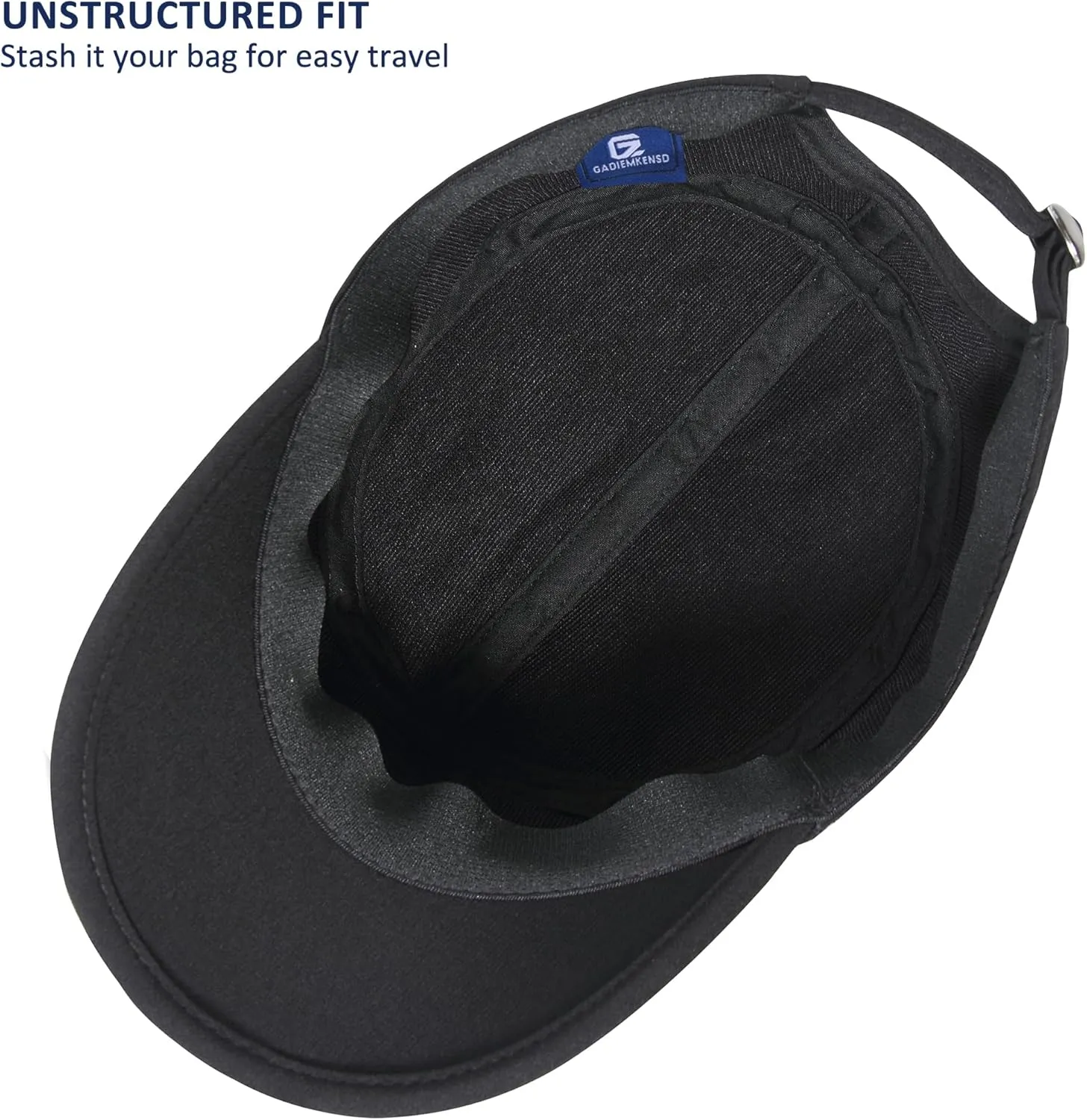 GADIEMKENSD Stretch Army Cap Cadet Military Hats Flat Top Baseball Cap Short Bill Breathable