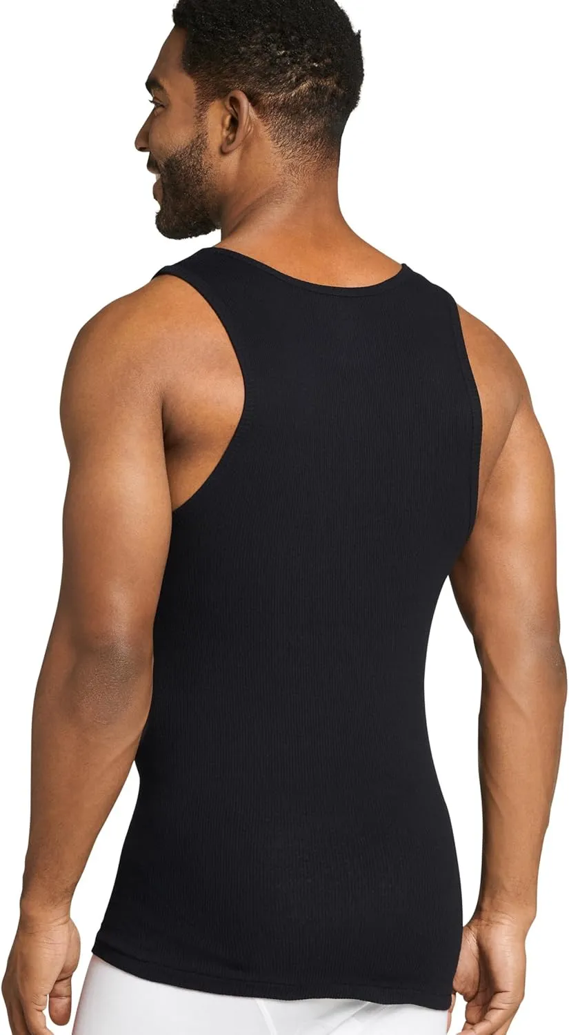 Jockey Men's Undershirt 100% Cotton A-Shirt Tank - 4 Pack