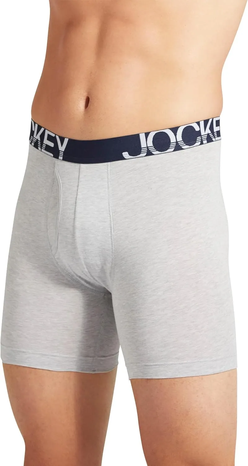 Jockey Men's Underwear ActiveStretch 7" Long Leg Boxer Brief - 3 Pack