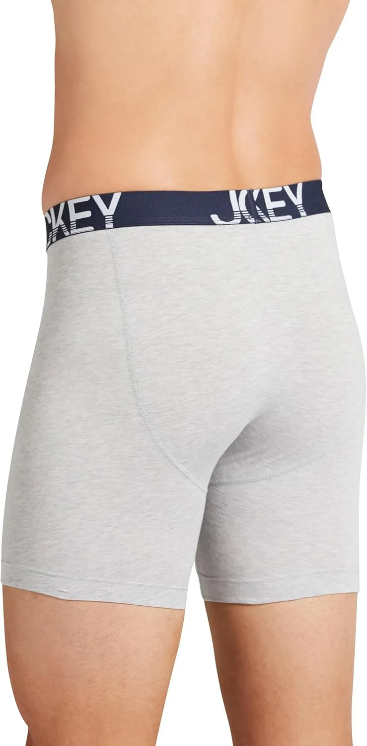 Jockey Men's Underwear ActiveStretch 7" Long Leg Boxer Brief - 3 Pack