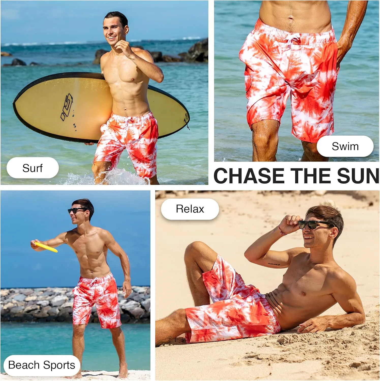 Kanu Surf Bellaire Men's Swim Trunks Quick-Dry Swim Shorts Men, 9" Inseam (Regular & Extended Sizes)