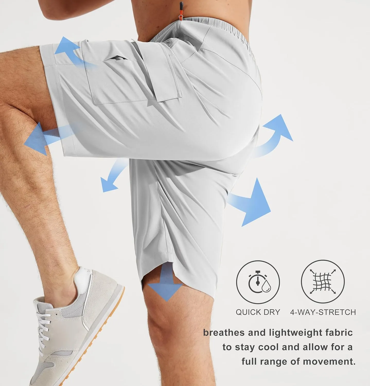 Libin Men's Hiking Cargo Shorts Lightweight Quick Dry Athletic Casual Shorts for Golf Outdoor Active Zipper Pockets
