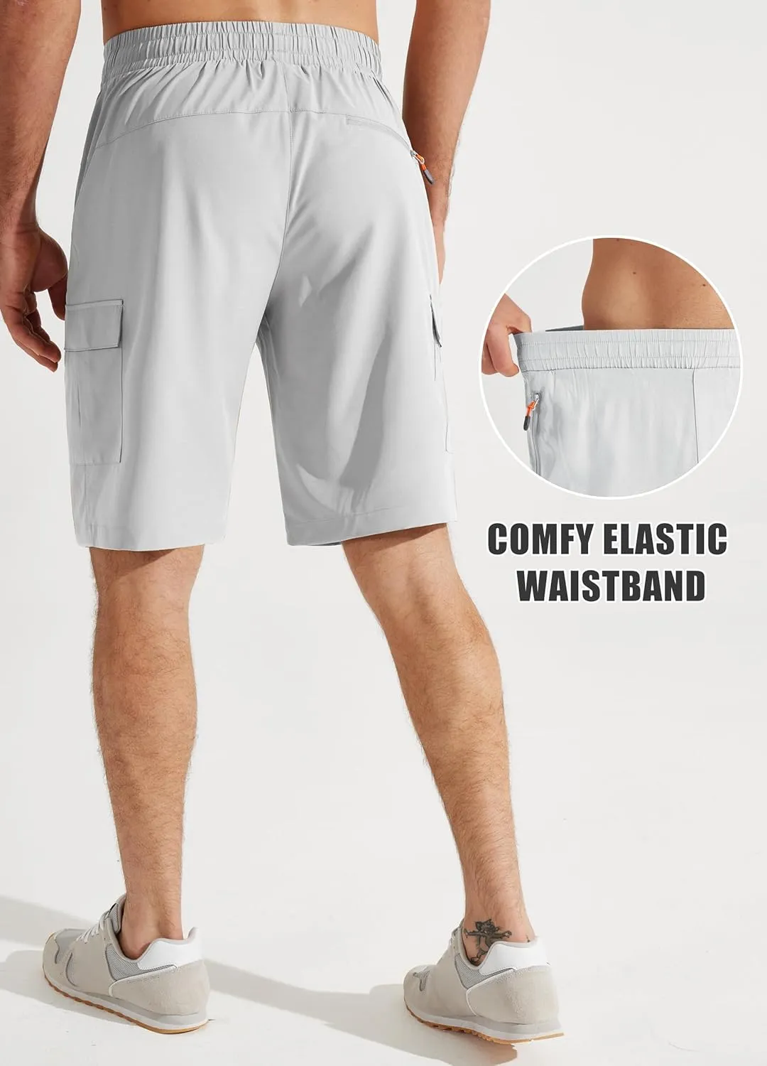 Libin Men's Hiking Cargo Shorts Lightweight Quick Dry Athletic Casual Shorts for Golf Outdoor Active Zipper Pockets