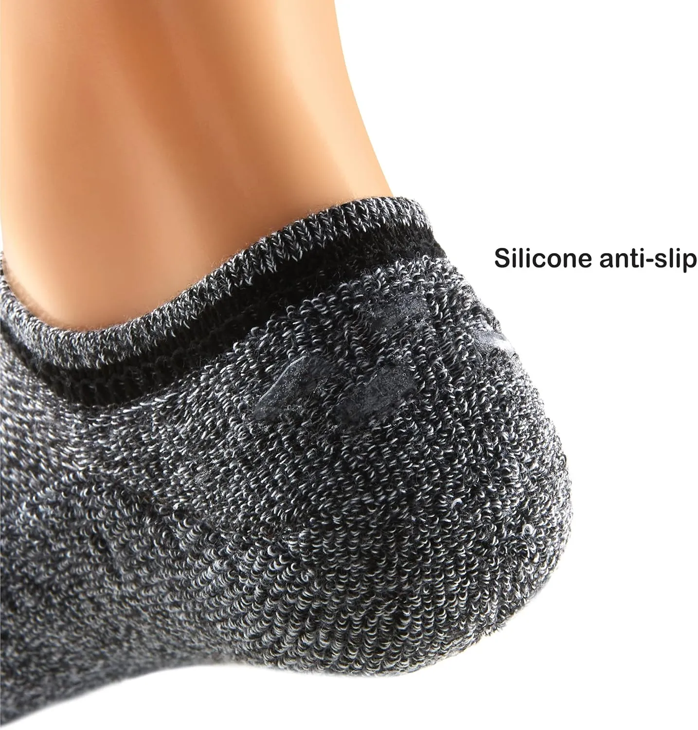 MONFOOT Men's/Women's 5 Pairs Cushion No Show Non slip Socks, Multipack