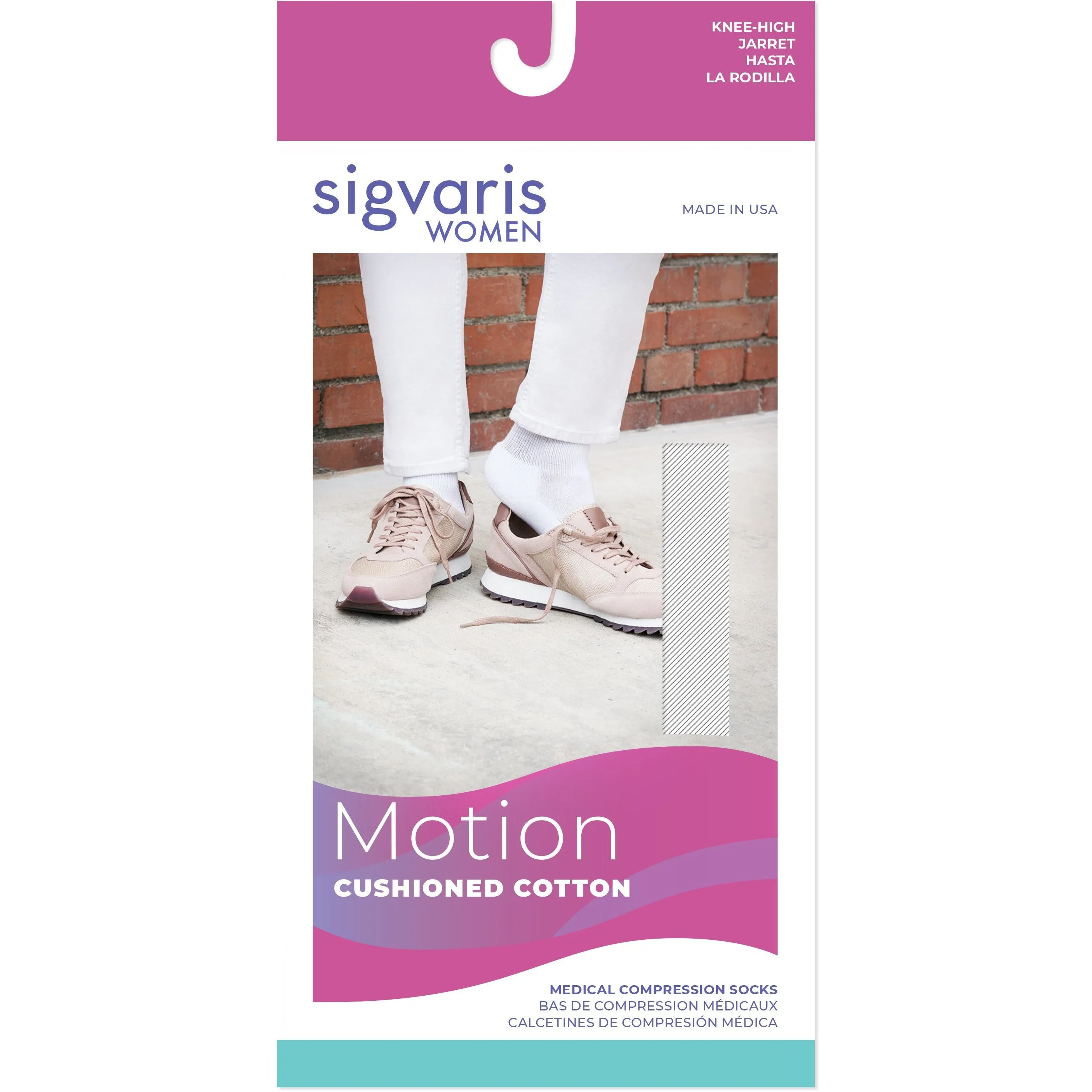 Sigvaris Cushioned Cotton Women's Knee High 20-30 mmHg