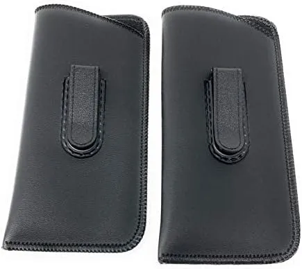 Soft Eyeglass Case, 2 Pack - Black, Vinyl with Plastic Flex Clip