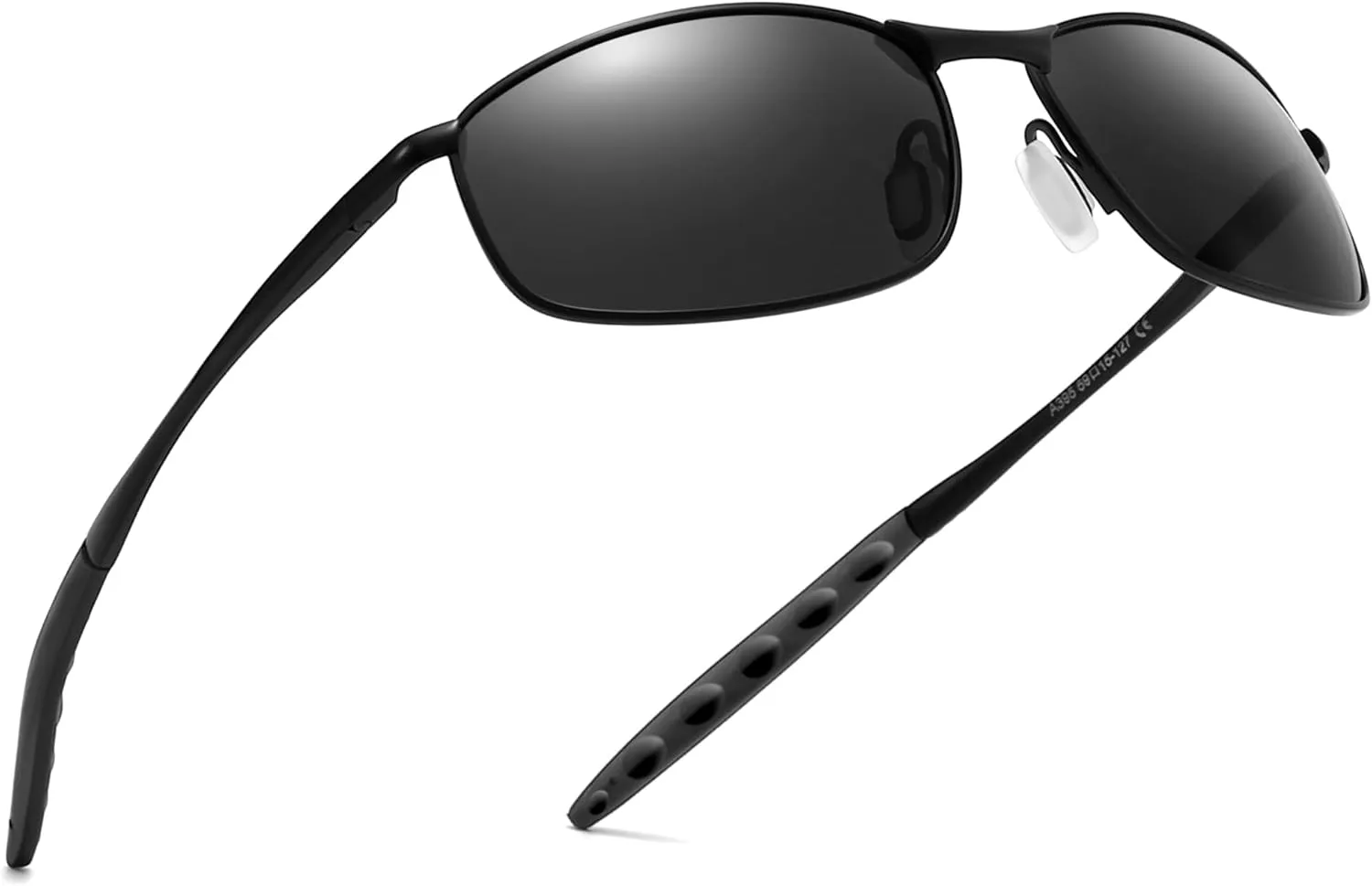 SUNGAIT Mens Narrow Polarized Sunglasses Metal Frame Small Rectangle Retro Durable UV400 Protection