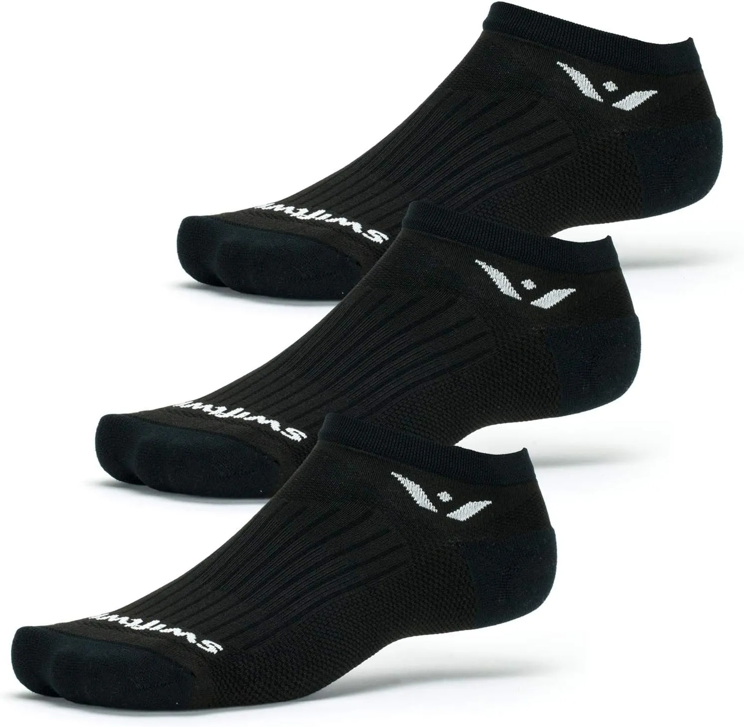 Swiftwick - PERFORMANCE No Show (3 Pairs) Running & Golf Socks, Cushioned No-Show